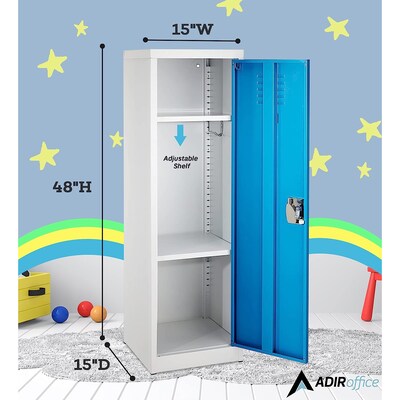 AdirOffice 48" Steel Single Tier Blue Storage Locker  (629-01-BLU)
