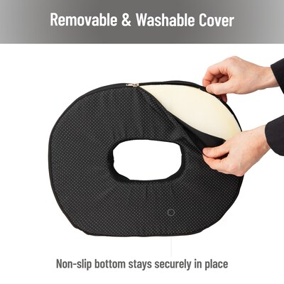 Mind Reader Ergonomic Memory Foam Seat Cushion with Cooling Core, Black (DOSEATCG-BLK)