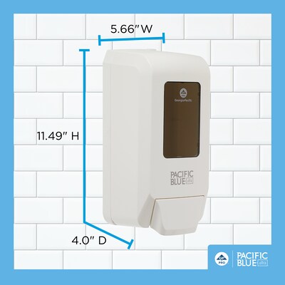 Pacific Blue Ultra Wall Mounted Hand Soap/Hand Sanitizer Dispenser, White (53058)