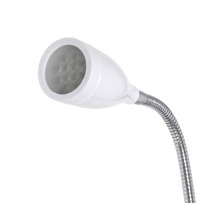 Creekwood Home Sleek Essentials 17.25" Adjustable Basic Clip On LED Light with Flexible Gooseneck, White (CWD-1007-WH)