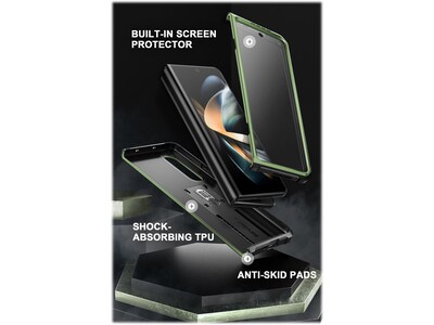 SUPCASE Unicorn Beetle Dark Green Kickstand Case for Samsung Galaxy Z Fold4 (SUP-Galaxy2022-ZFold4-5G-Unicorn-SP-Guld)