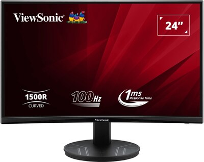 ViewSonic VA Series 24 Curved 100 Hz LED Monitor, Black (VA2416C)