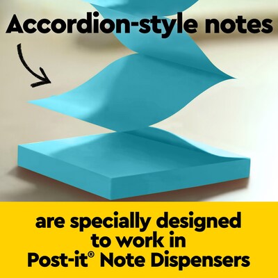 Post-it Recycled Super Sticky Pop-up Notes, 3" x 3", Oasis Collection, 70 Sheet/Pad, 18 Pads/Pack (R330-18SST-CP)