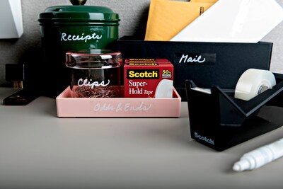 Scotch® Super-Hold Tape w/Dispenser, Transparent, Crystal Clear Finish, 3/4" x 27.7 yds., 1" Core, 10 Rolls (700K10C18BLK)