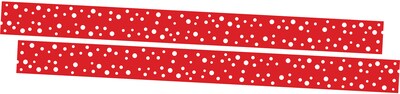 Barker Creek Double-Sided Border, 35" x 3", Dot to Dot Cherry, 24/Pack (4434)