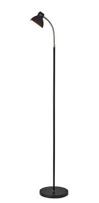 Simplee Adesso 57"H Slender LED Floor Lamp, Black & Brushed Steel (SL3974-01)