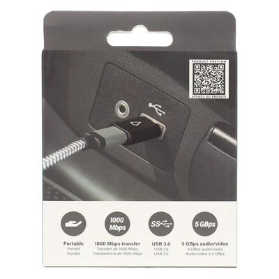 LBT USB-C to USB-A Adapter, Black, 2/Pack (LBTADPCA2P)