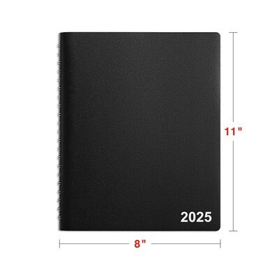 2025 Staples 8" x 11" Four-Person Daily Appointment Book, Black (ST58479-25)