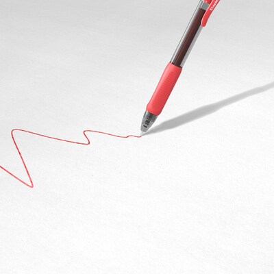 Staples ProGel™ Retractable Gel Pen, Fine Point, 0.7mm, Red Ink, 5/Pack (ST63014)