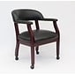 Boss Captain's Guest Armchair; With Casters, Black