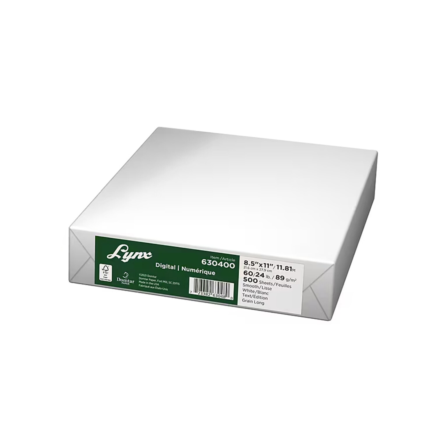 Lynx Digital 65 lb. Cover Paper, 8.5 x 11, White, 250 Sheets/Ream (634000)
