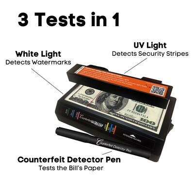 Dri Mark Tri-Test Counterfeit Detection Machine, Black (351TRI)