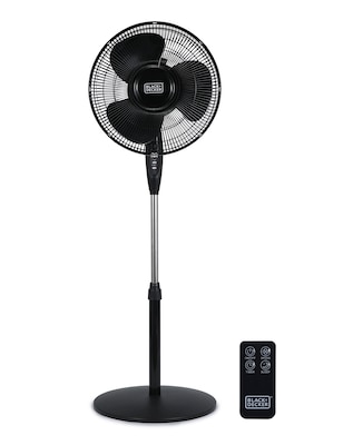 Black & Decker 16 Oscillating Pedestal Fan, 3-Speed, Black (BFSR16B)