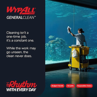 WypAll GeneralClean L10 Fabric Cleaning Wipers, 10.25 x 9, White, 110 Wipers/Box, 18/Carton (01772)