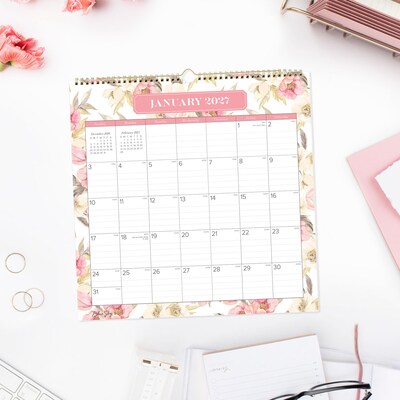 2027 Blue Sky 12" x 12" Monthly Wall Calendar, Pink/White (160210)