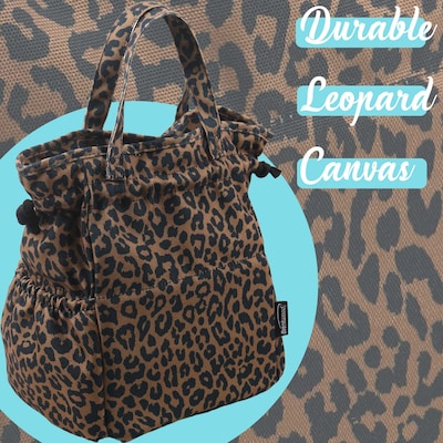 Brentwood Leopard Insulated Canvas Lunch Tote Cooler Bag, 2-Compartment, Leopard Brown (BTWCB2025LBR)