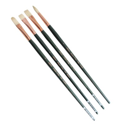 Silver Brush Natural Hog Bristle, Assorted Brushes, 4/Pack (SLVGP1079)