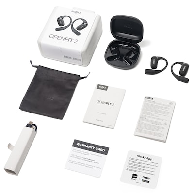 Shokz OpenFit™ 2 Wireless Active Noise Canceling Open-Ear Earbuds & Charging Case, Bluetooth, Black (T920-ST-BK-US)