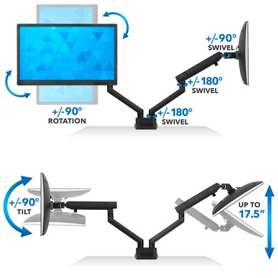 Mount-lt! Adjustable Monitor Mount, Up to 32", Black (MI-2672)