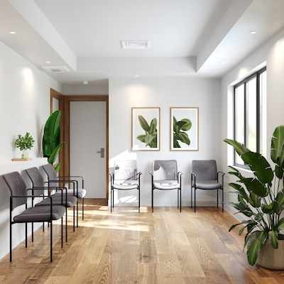 Flash Furniture Jana Mesh Reception Side Stacking Chair, Gray (GO5162GRY)