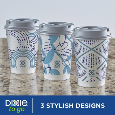 Dixie To Go Paper Cup & Lids Combo, 12 oz., White, 66/Pack (15030)