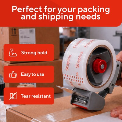 Staples Lightweight Moving & Storage Tape, 2.83” x 54.6 Yards, Clear — 6/Roll Pack