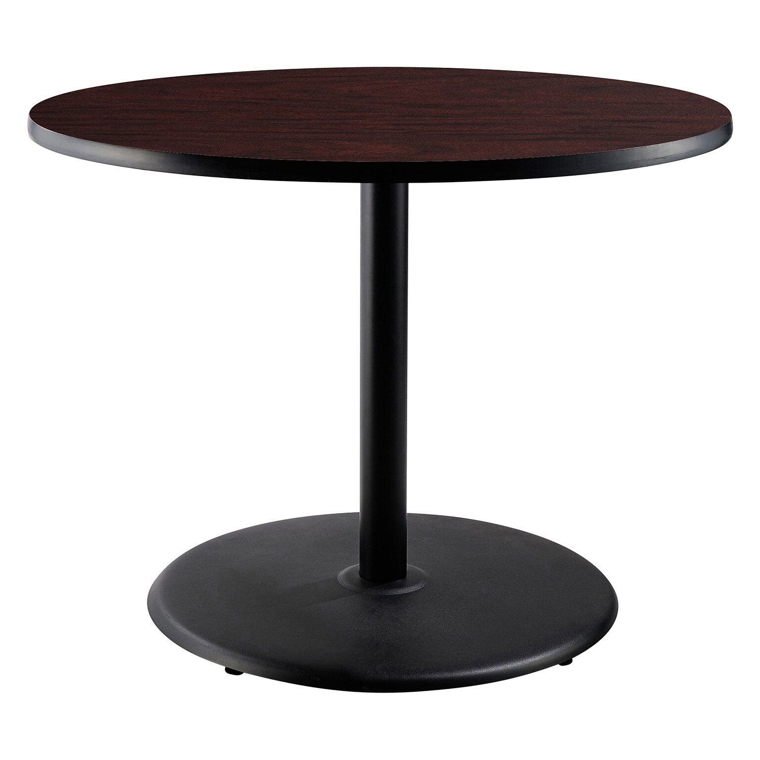 NPS CT Series 36 Round 30 Height Cafe Table, Round Base, Black Frame/Mahogany Top (CT13636RDPBTMMY)