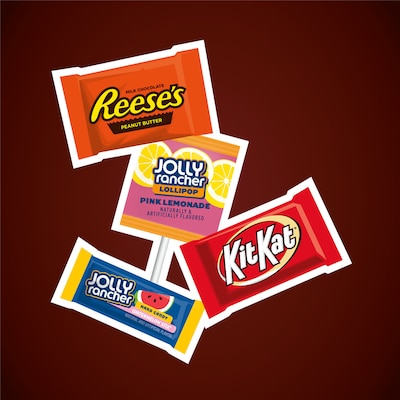 JOLLY RANCHER, KIT KAT and REESE'S Assorted Flavored Snack Size, Candy Party Pack, 34.19 oz (HEC93942)