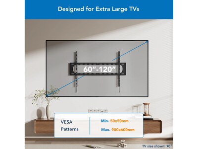 Mount-It! Heavy-Duty XXL Fixed TV Wall Mount, 264 lbs. Max. (MI-14008)