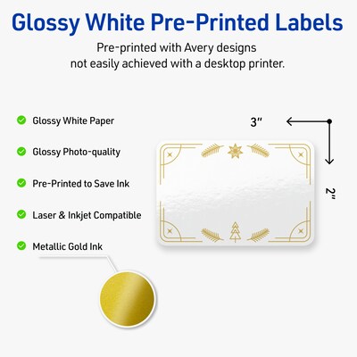 Avery Rectangle Multipurpose Labels, 2 x 3, White, 80/Pack (19479370647)