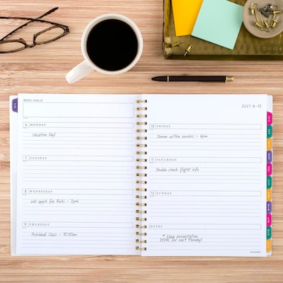 2026-2027 AT-A-GLANCE BADGE Floral 8.5" x 11" Academic Weekly & Monthly Planner, Plastic Cover, Multicolor (1791-905A-27)