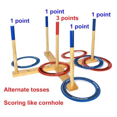 YardGames Giant Ring Toss Lawn Game, Assorted Colors (RINGTOSS-001)