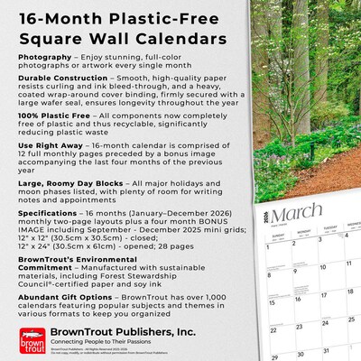 2026 BrownTrout Delaware Wild & Scenic 12" x 12" Monthly Wall Calendar (9798330703142)