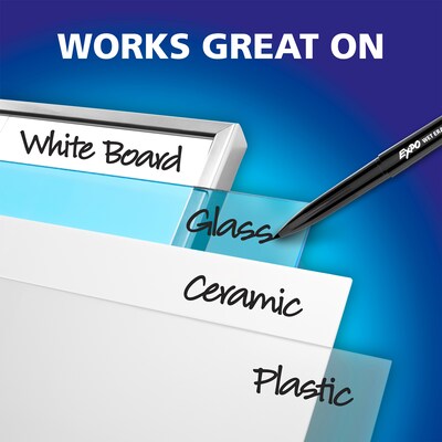 Expo Vis-à-Vis Wet Erase Markers, Ultra Fine Tip, Black, 12/Pack (16001)