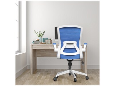 RAYNOR GROUP ION Fabric Task Chair, Blue/White (ION-WH-BLU)