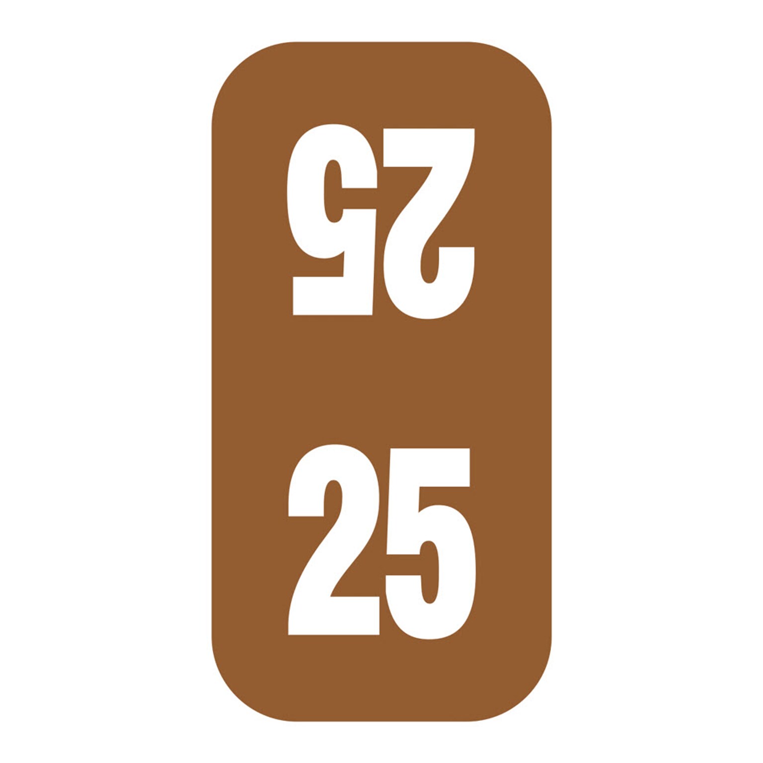 Medical Arts Press Smead Compatible Small Top-Tab 2025 Year Label, 1/2 x 1, Brown, 250/Pack (3266425)