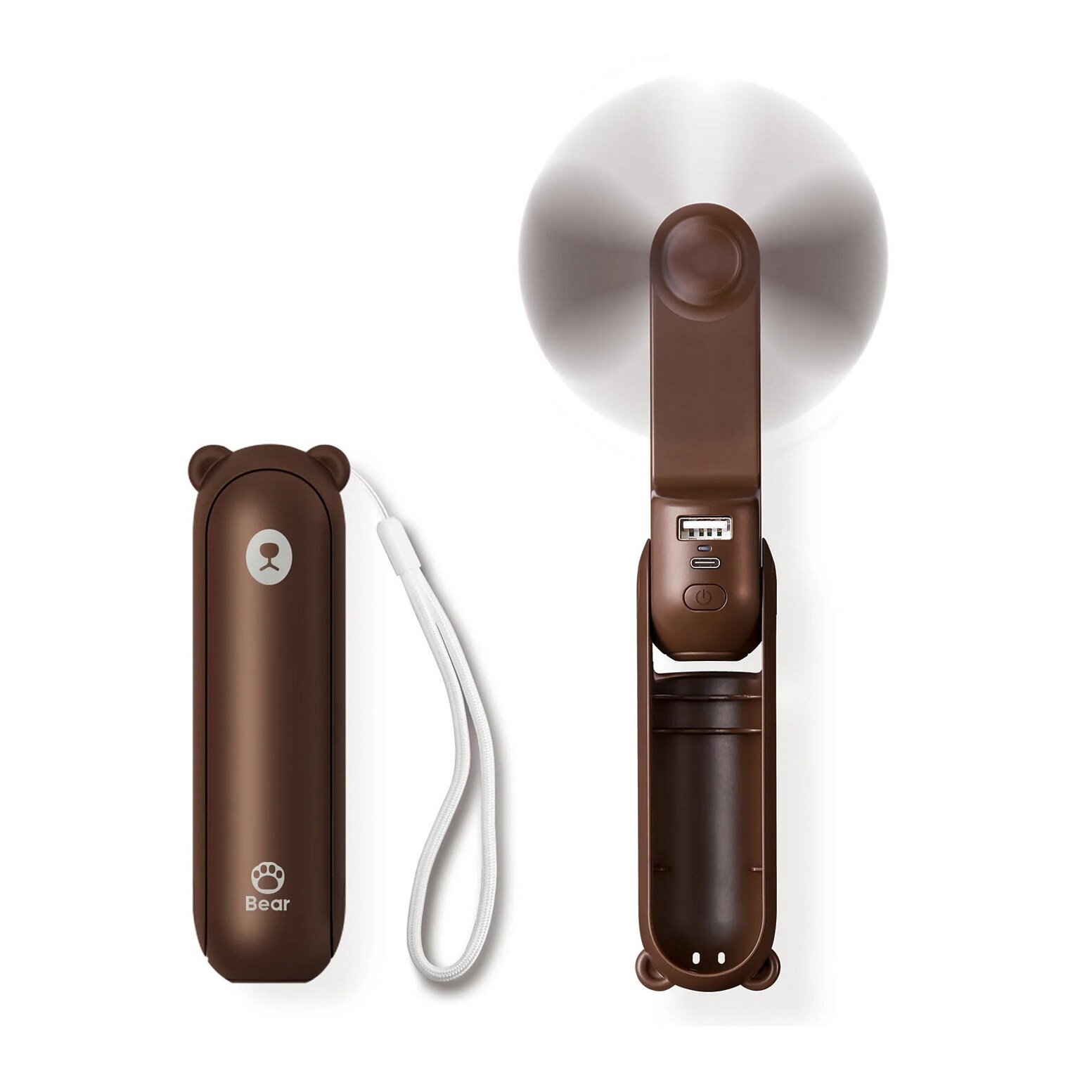 JisuLife F8 Handheld Fan, Brown, 2/Pack (F8-Brown-KIT-2)