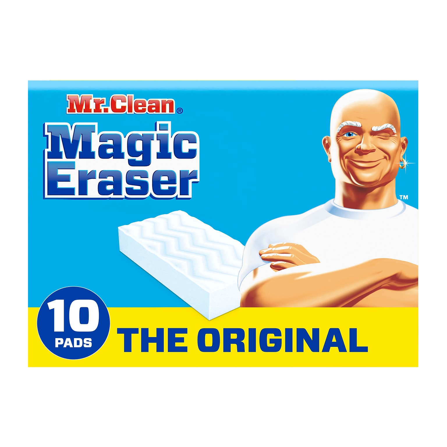 Mr. Clean Magic Eraser Original Scrubber, White, 10 Pads/Pack (32333/69516)