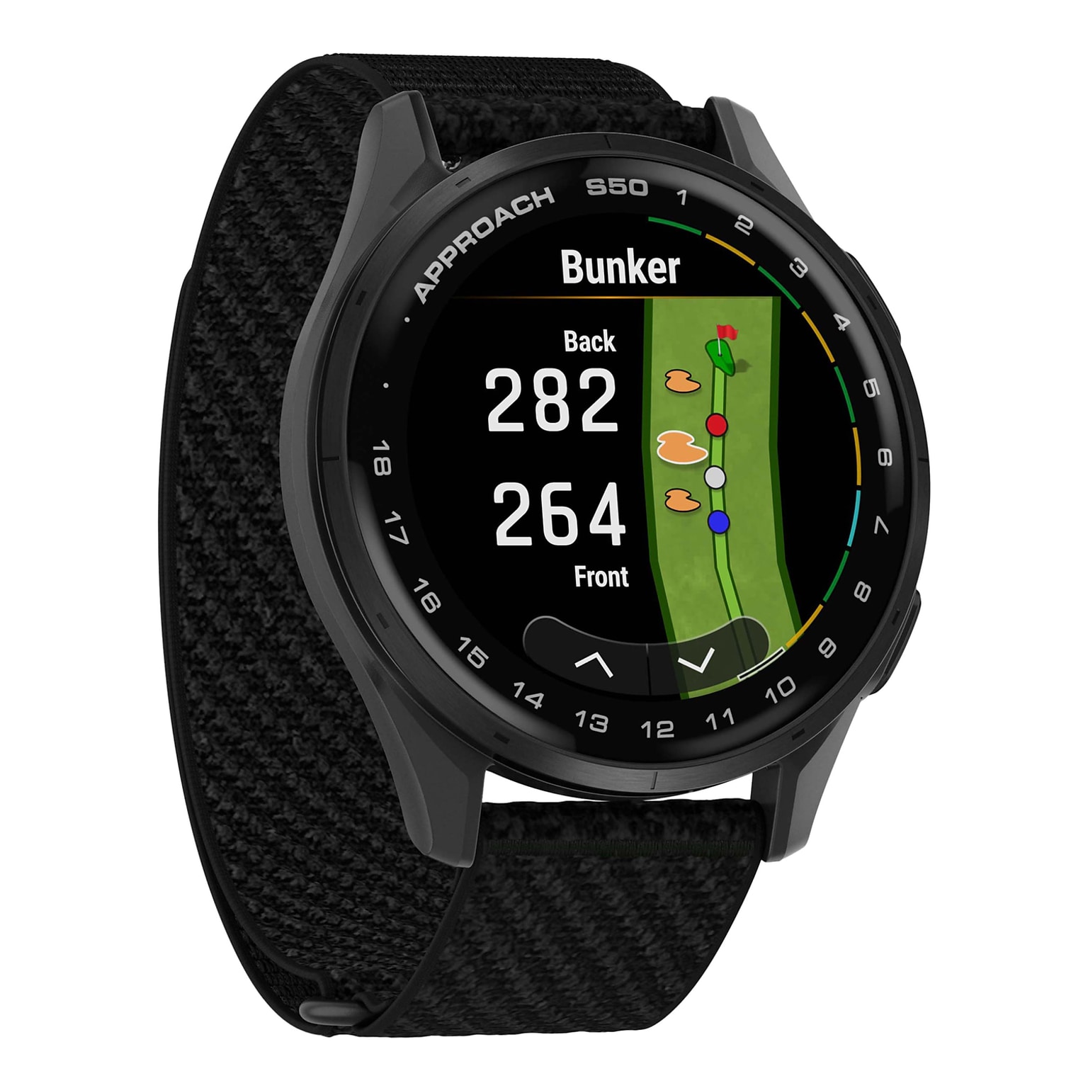 Garmin Approach S50 Golf Smartwatch, GPS, 1.2, Black ComfortFit Nylon Band (010-03010-00)