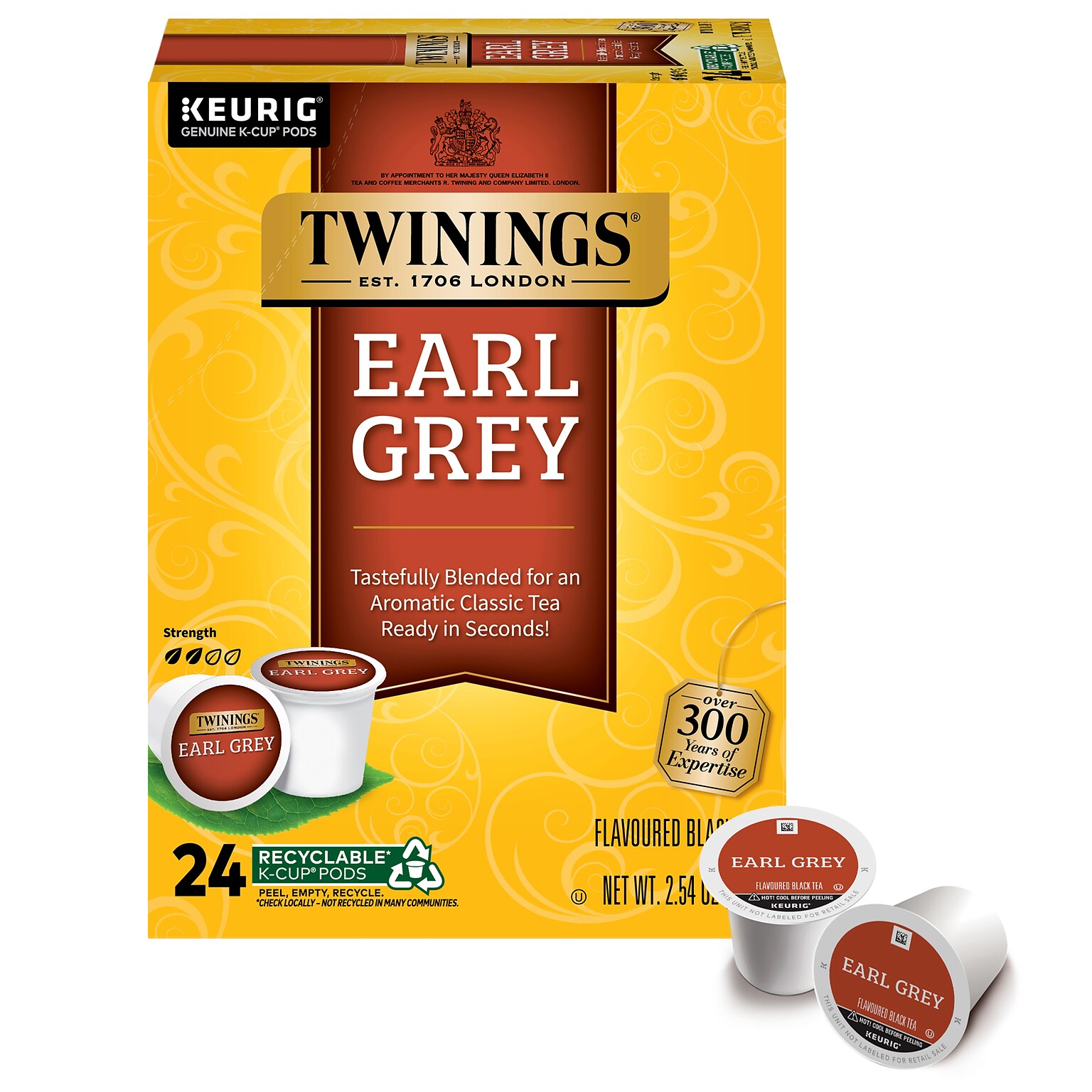 Twinings Earl Grey Black Tea, Keurig® K-Cup® Pods, 24/Box (TNA85783)