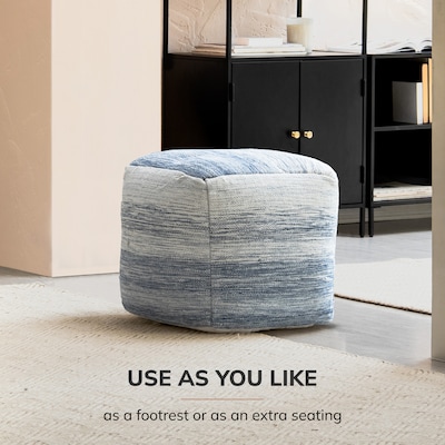 Anji Mountain Bar Harbor Fabric Square Pouf Ottoman (AMBPF035-1818)