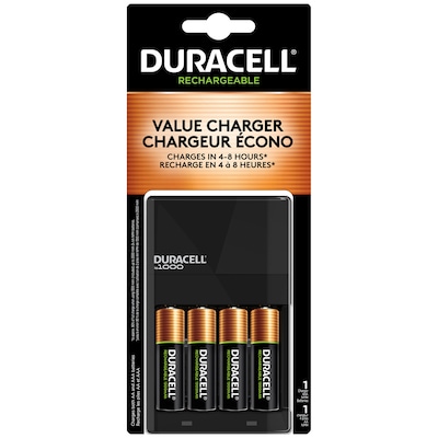 Duracell Ion Speed AA NiMH Battery with Charger, 4/Pack (DURCEF14)