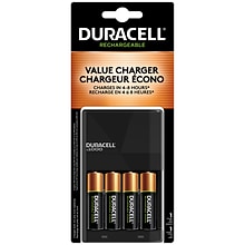 Duracell Ion Speed AA NiMH Battery with Charger, 4/Pack (DURCEF14)