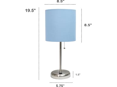 Creekwood Home Oslo LED Table Lamp, Brushed Steel/Blue (CWT-2012-BL)