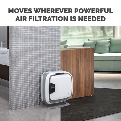 Fellowes Array AS1 True HEPA Floor-Standing Air Purifier, 5-Speed, White (5884201)