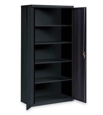 OIF 72"H Steel Storage Cabinet with 5 Shelves, Black (CM7218BK)