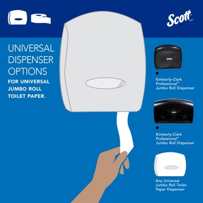 Scott Essential Recycled Jumbo Toilet Paper, 2-ply, White, 4 Rolls/Case (03148)