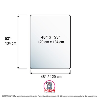 Floortex P-Tex Polycarbonate Dog Crate Floor Protector, 48" x 53", Clear (FRCAGE134ER)