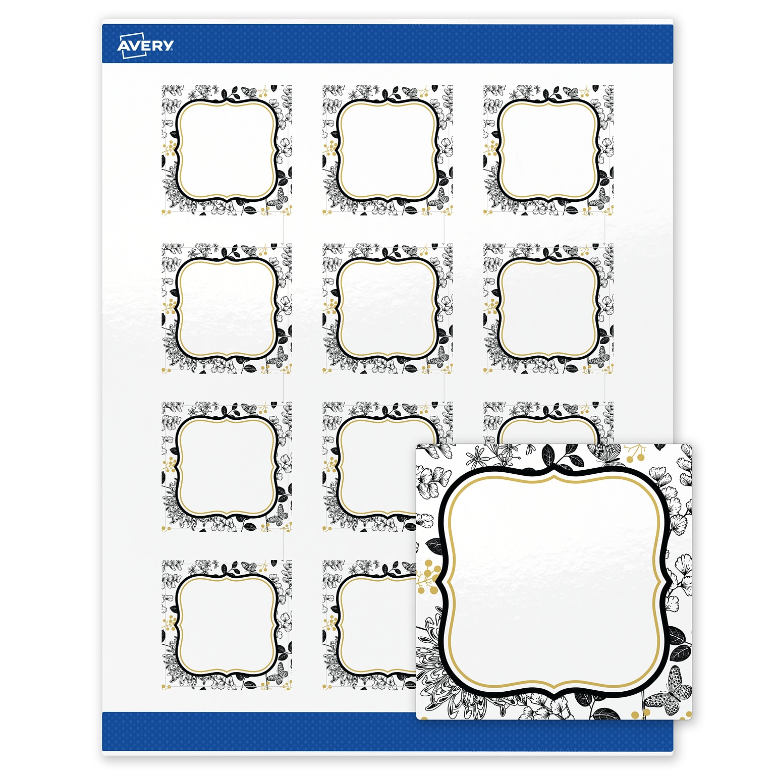Avery Square Laser/Inkjet Multipurpose Labels, 2 x 2, White, 120/Pack (19479371032)