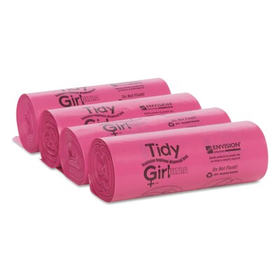 Tidy Girl™ Feminine Hygiene Sanitary Disposal Bags, 4" x 10", Natural, 600/Carton